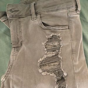 Grey destroyed American Eagle jeggings